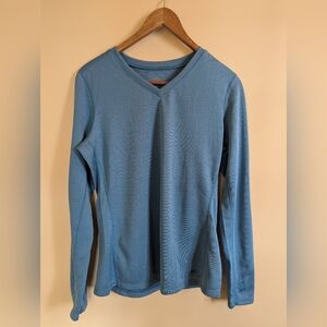 REI Teal V-Neck Base Layer - Size Medium